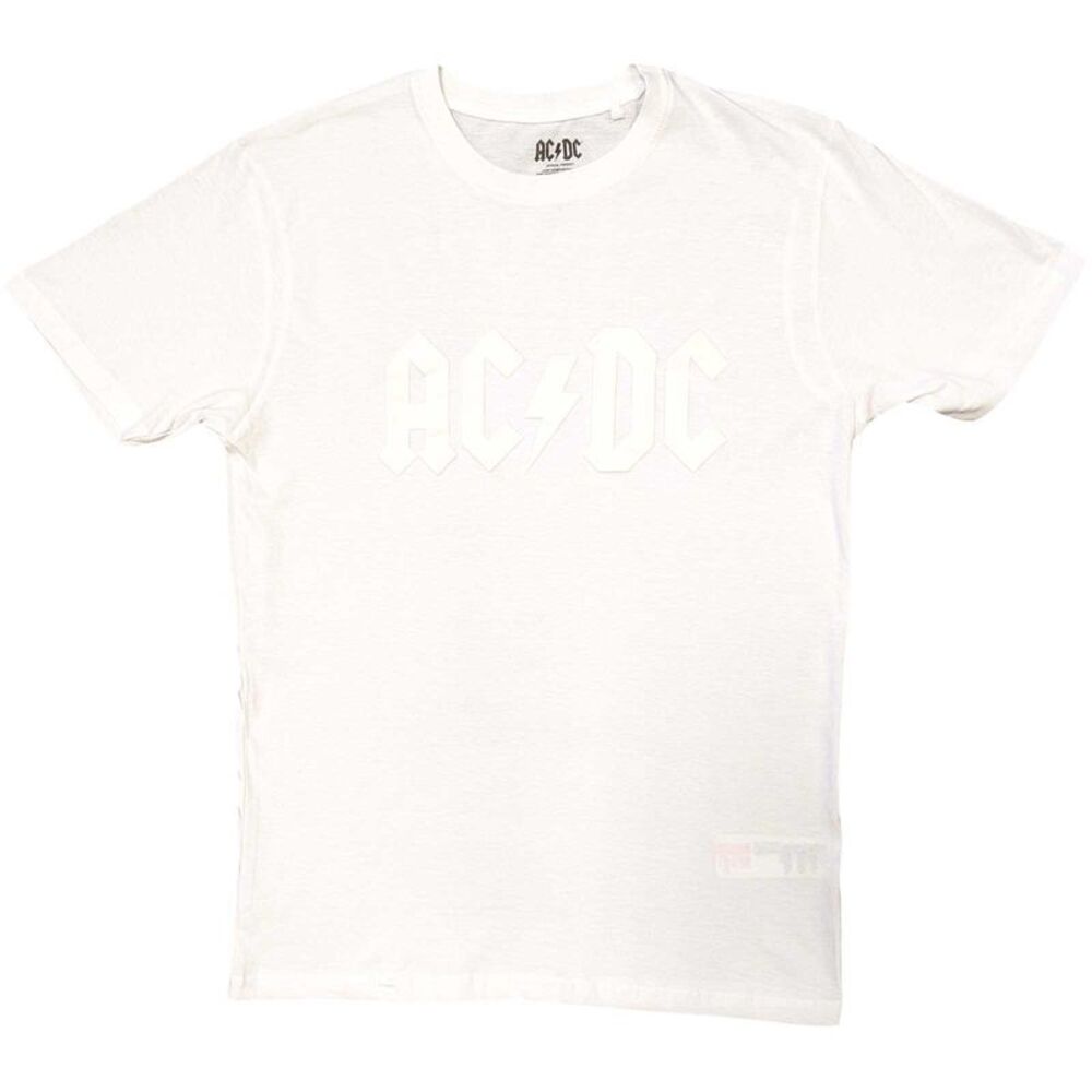 AC/DC Unisex Adult Logo Hi-Build T-Shirt / White